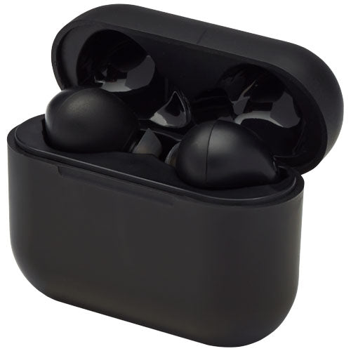 Schwarze Braavos 2 True Wireless Auto-Pair-Ohrhörer mit Etui, individuell gestaltbar bei Signalshop.de, Werbeartikel.