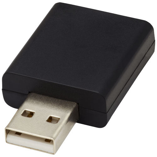 Schwarzer Incognito USB-Datenblocker, individuell bedruckbar, erhältlich bei Signalshop.de für Werbeartikel.