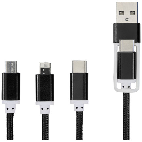 Versatile 5-in-1-Ladekabel in Schwarz von Signalshop.de, individuell bedruckbar, Werbeartikel, Werbegeschenke.