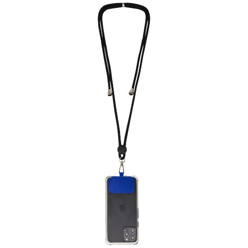 Kubi Smartphone Lanyard aus schwarzem Band mit Handyhalter, individuell gestaltbar, Signalshop.de Werbeartikel