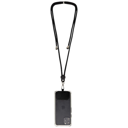 Kubi Smartphone Lanyard in Schwarz von Signalshop.de; individuell bedruckbar; ideal als Werbeartikel, Werbegeschenk, Werbemittel, Giveaway.