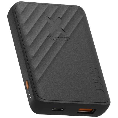 Xtorm XG205 Go2 5000 mAh Powerbank in Schwarz, individuell mit Logo bedruckbar, erhältlich bei Signalshop.de, Werbeartikel.