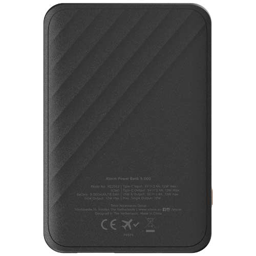 Xtorm XG205 Powerbank in Schwarz, individuell bedruckbar, Signalshop.de Werbeartikel, 5000 mAh, Schnellladung.