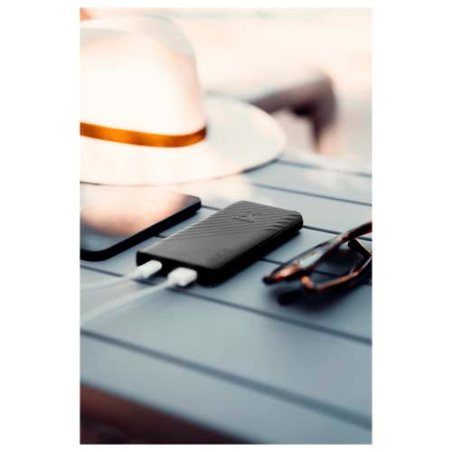 Xtorm XG210 Go2 Powerbank, schwarz, auf Tisch, individuell bedruckbar, Signalshop.de Werbeartikel