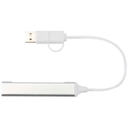 Alkaid USB-Hub aus recyceltem Aluminium mit 4 Ports, individuell gestaltbar, erhältlich bei Signalshop.de. Werbeartikel, Werbegeschenke.
