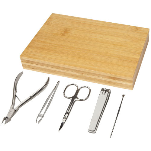 Ladia Bambus Maniküreset mit 5 Teilen, nachhaltig, individuell gestaltbar bei Signalshop.de, Werbeartikel, Giveaway.