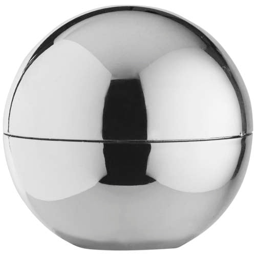 Elena Lippenpflege in silberner Kugelform, individuell bedruckbar mit Logo, bei Signalshop.de. Werbeartikel, Giveaway.