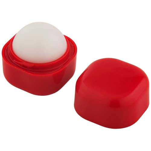Roter Ester Lippenbalsam in Kugelform, individuell mit Logo bedruckbar, Werbeartikel von Signalshop.de