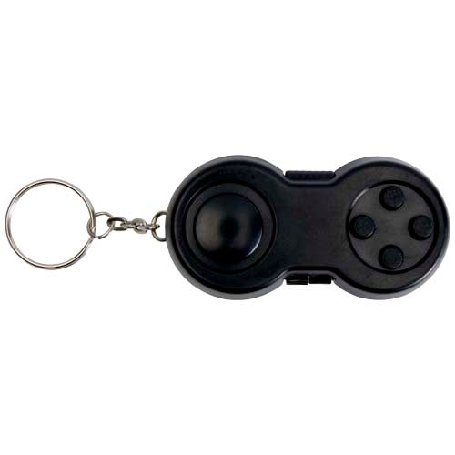 Fidgix Controller Fidget Schlüsselanhänger in Schwarz, recyceltes Material, individuell mit Logo von Signalshop.de bedruckbar, Werbeartikel, Werbegeschenke, Werbemittel, Giveaway.
