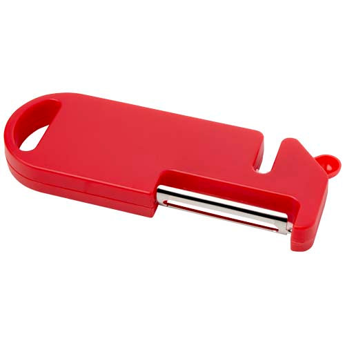 Rotes Kipper Mehrzweck Küchengerät aus Kunststoff, individuell mit Logo bedruckbar, Signalshop.de Werbeartikel.