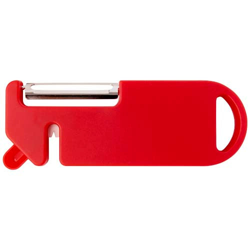 Rotes Kipper Mehrzweck Küchengerät von Signalshop.de, multifunktional mit Logo bedruckt, ideal als Werbeartikel.