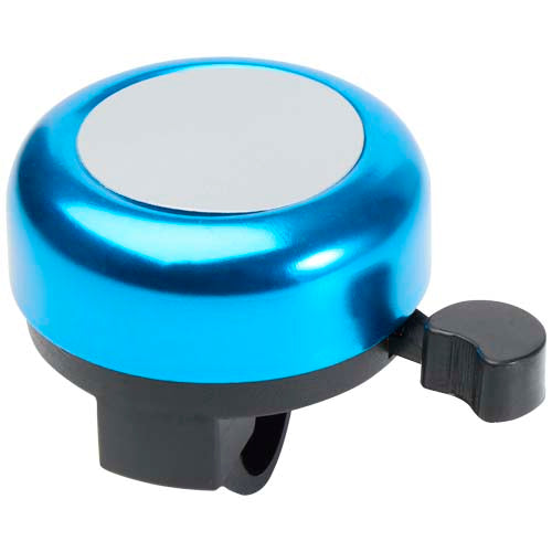 Blaue Bellix Fahrradglocke aus Metall, individuell gestaltbar mit Logo, erhältlich bei Signalshop.de, Werbeartikel.