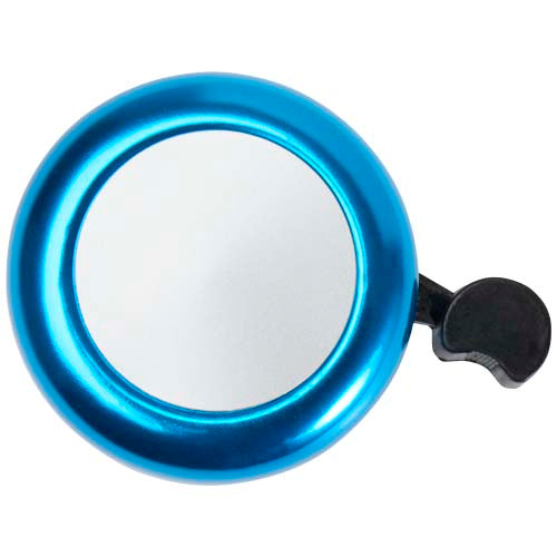 Blaue Bellix Fahrradglocke aus Metall mit Logo-Fläche, individuell gestaltbar, erhältlich bei Signalshop.de als Werbeartikel, Werbegeschenk, Werbemittel, Giveaway.