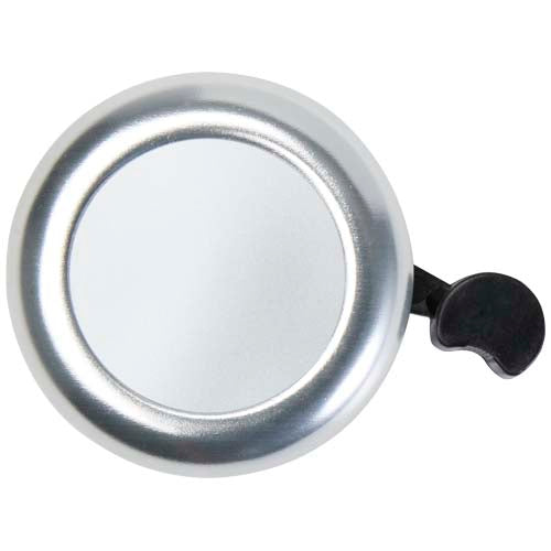 Bellix Fahrradglocke aus Metall, silber, rund, individuell bedruckbar, Signalshop.de Werbeartikel.