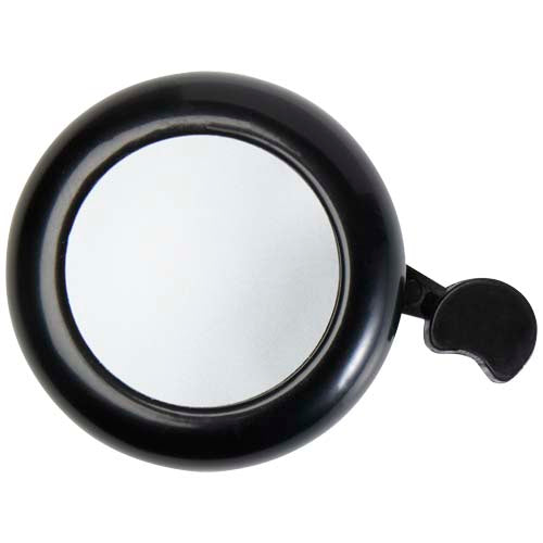 Schwarze Bellix Fahrradglocke aus Metall, individuell gestaltbar mit Logo, von Signalshop.de, ideal als Werbeartikel.
