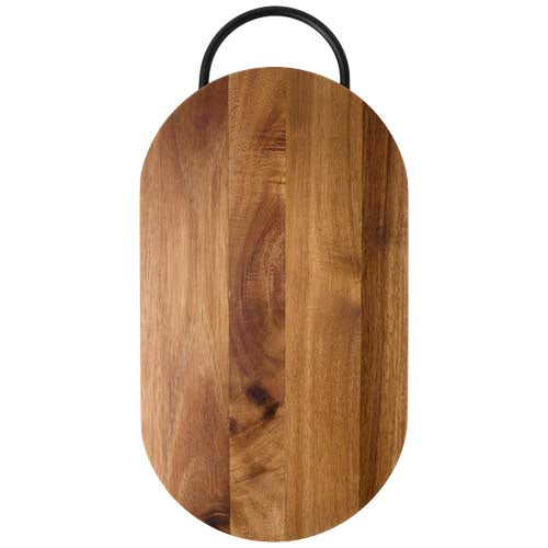 Julienne Akazienholz Schneidebrett oval mit Griff, individualisierbar, Werbeartikel von Signalshop.de