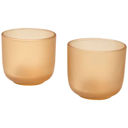 Mal 200 ml Glasbecher 2er-Set in beige, individuell bedruckbar, Signalshop.de Werbeartikel, Werbegeschenke, Werbemittel, Giveaway.