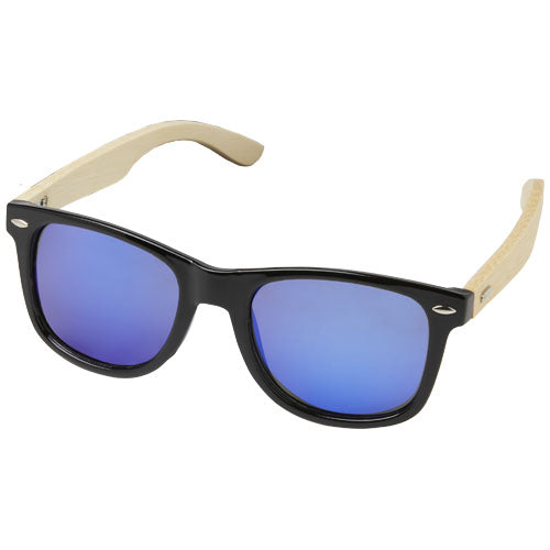 Taiyō verspiegelte polarisierte Sonnenbrille aus rPET/Bambus, UV400, individuell mit Logo bei Signalshop.de. Werbeartikel.