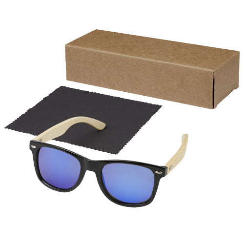 Taiyō Sonnenbrille aus Bambus mit verspiegelten Gläsern, individuell gestaltbar, Geschenkbox, Signalshop.de Werbeartikel.