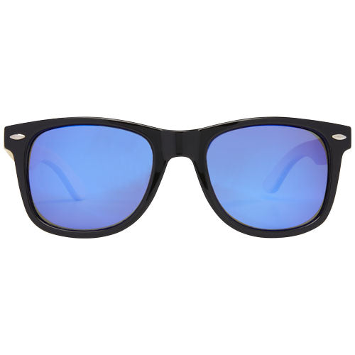 Verspiegelte Sonnenbrille aus rPET/Bambus von Signalshop.de, individuell bedruckbar, nachhaltiges Werbemittel.