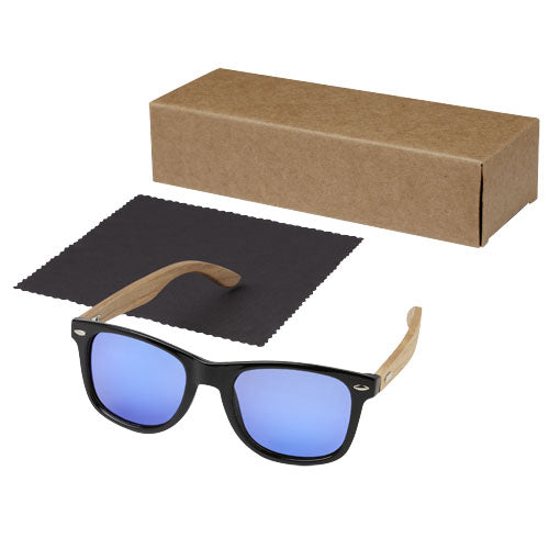Verspiegelte polarisierte Sonnenbrille aus rPET/Holz in Präsentbox, individuell gestaltbar, Signalshop.de Werbeartikel.
