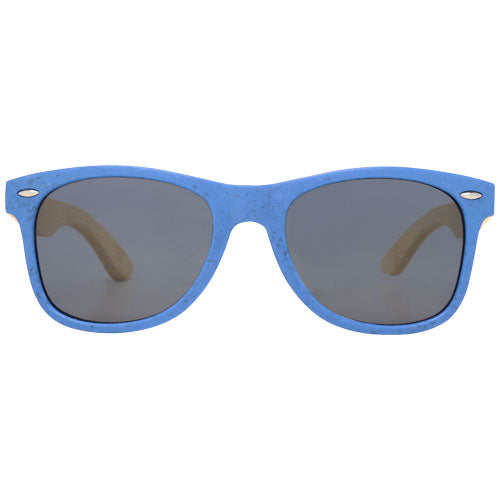 Sun Ray Bambus Sonnenbrille in Blau mit UV400, nachhaltig, individuell mit Logo gestaltbar bei Signalshop.de Werbeartikel.