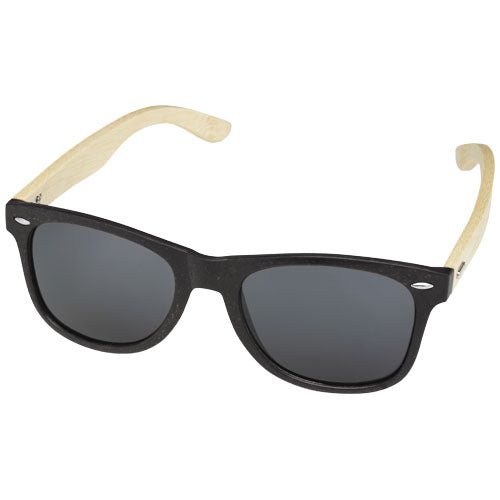 Sun Ray Bambus Sonnenbrille von Signalshop.de, schwarz mit Bambusarmen, UV400-Schutz, individuell bedruckbar. Werbeartikel, Werbegeschenke, Werbemittel, Giveaway.