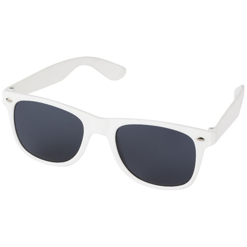 Weiße Sun Ray Sonnenbrille aus recyceltem Kunststoff, individuell mit Logo gestaltbar, von Signalshop.de Werbeartikel.