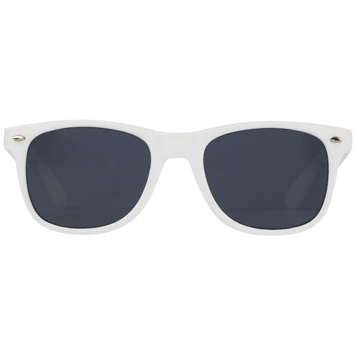 Weiße Sun Ray Sonnenbrille aus recyceltem Kunststoff, individuell mit Logo bedruckbar bei Signalshop.de, Werbeartikel.