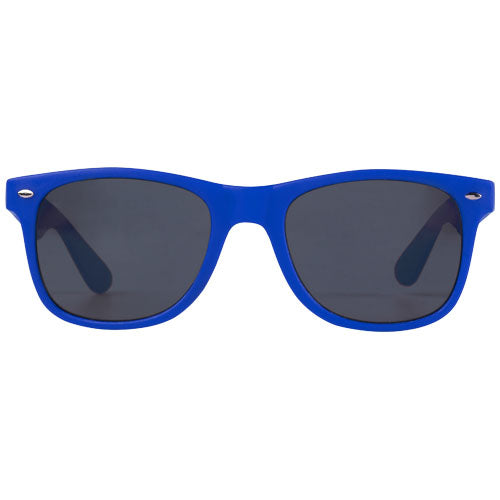 Blaue Sun Ray Sonnenbrille aus recyceltem Kunststoff, individuell mit Logo bedruckbar, erhältlich bei Signalshop.de; Werbeartikel, Werbegeschenke, Werbemittel, Giveaway.