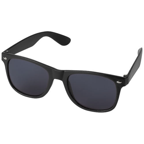 Schwarze Sun Ray Sonnenbrille aus recyceltem Kunststoff, individuell mit Logo gestaltbar, Signalshop.de Werbeartikel.