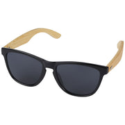 Sun Ray Ocean Bound Sonnenbrille mit schwarzem Kunststoffrahmen und Bambusbügeln, nachhaltig, Signalshop.de Werbeartikel.