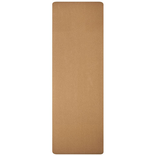 Trikona Kork Yogamatte in Beige, nachhaltig, individuell bedruckbar mit Logo, von Signalshop.de, ideal als Werbeartikel oder Giveaway.