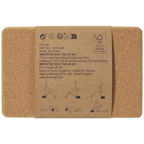Trikona Kork Yogablock, nachhaltig, individuell gestaltbar, Signalshop.de Werbeartikel, Werbegeschenke.