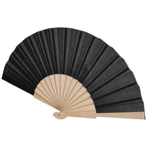 Schwarzer Manuela Handfächer mit Holzgriff, individuell bedruckbar, Signalshop.de Werbeartikel, Werbegeschenke.