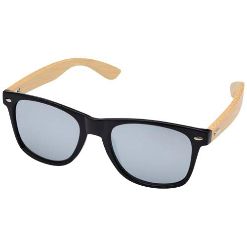 Hue Sonnenbrille mit Bambusbügeln, schwarz, individuell mit Logo von Signalshop.de bedruckbar, Werbeartikel.