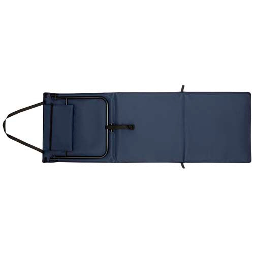 Blaue Serene Strandliege aus Stoff, faltbar, individuell mit Logo bedruckbar, Signalshop.de Werbeartikel.