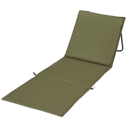 Grüne Serene Strandliege aus Stoff, individuell gestaltbar mit Logo, ideal für Strand und Pool, Signalshop.de Werbeartikel.