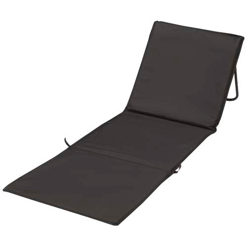 Serene Strandliege in Schwarz, faltbar, individuell mit Logo gestaltbar, ideal als Werbegeschenk bei Signalshop.de.