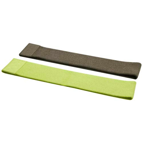 Grip 2-teiliges Widerstandsbandset in Grün und Grau, individuell mit Logo gestaltbar, Signalshop.de Werbeartikel.