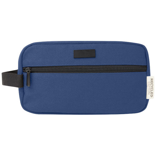 Joey Kosmetiktasche aus recyceltem Canvas, blau, individuell mit Logo bedruckbar, Signalshop.de Werbeartikel.