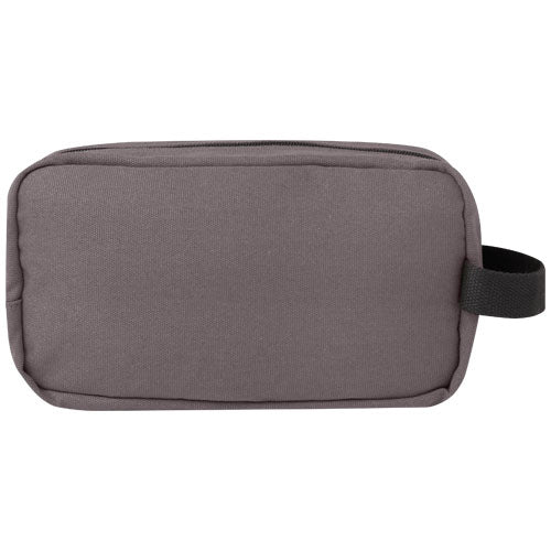 Graue Joey Kosmetiktasche aus recyceltem Canvas, individuell bedruckbar, ideal als Werbeartikel von Signalshop.de.