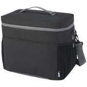 Schwarze wasserdichte Kühltasche aus recyceltem Material, individuell bedruckbar, Signalshop.de Werbeartikel.