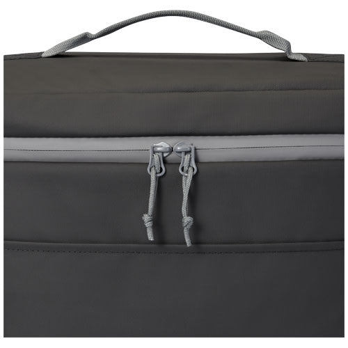 Graue wasserdichte Kühltasche aus GRS-Material, individuell mit Logo gestaltbar, bei Signalshop.de, Werbeartikel.