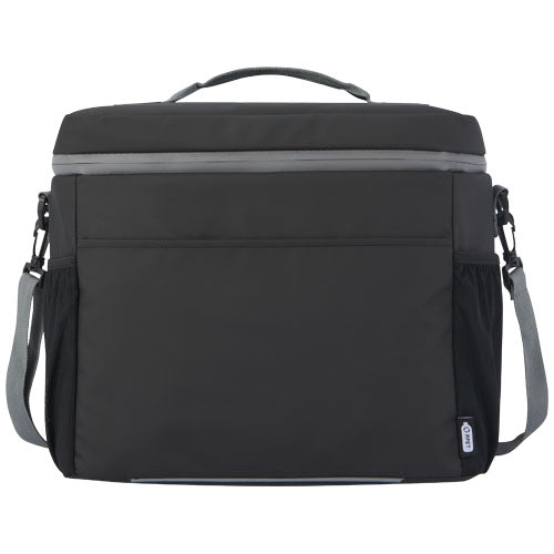 Schwarze Aqua Kühltasche aus recyceltem Material, 22L, individuell bedruckbar, Signalshop.de Werbeartikel.