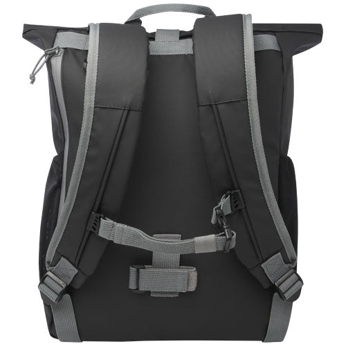 Schwarze Aqua 15" Fahrradtasche aus Recyclingmaterial, wasserfest, Signalshop.de, Werbeartikel, individuell bedruckbar.