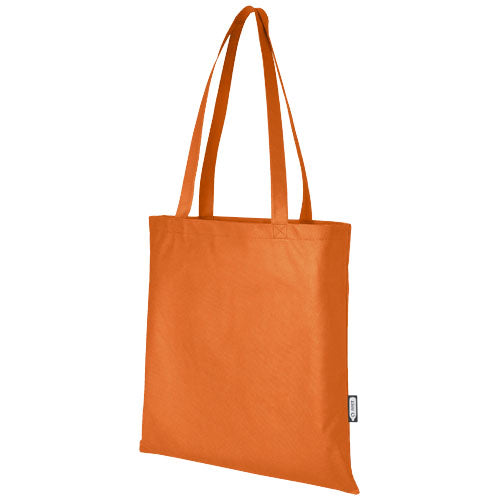 Orange Tragetasche aus recyceltem Material, individuell bedruckbar, von Signalshop.de, ideal als Werbeartikel.