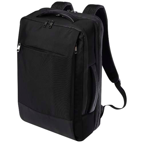 Schwarzer Expedition Pro 35L Laptop-Rucksack aus recyceltem Material, individuell bedruckbar, Signalshop.de Werbeartikel