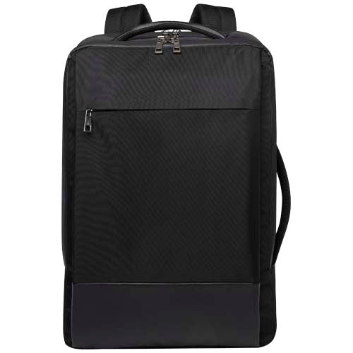 Schwarzer Expedition Pro 35L Laptop-Rucksack aus recyceltem Material, individuell gestaltbar mit Logo bei Signalshop.de, ideal als Werbeartikel, Werbegeschenk, Werbemittel oder Giveaway.