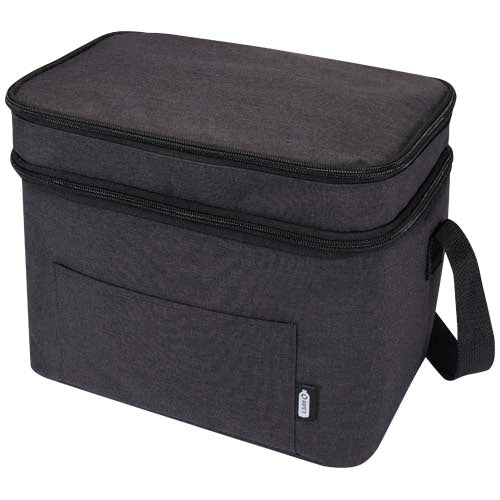 Tundra GRS RPET Kühltasche 13L in Schwarz mit Reißverschluss, individuell mit Logo bedruckbar. Signalshop.de Werbeartikel, Werbegeschenke, Werbemittel, Giveaway.